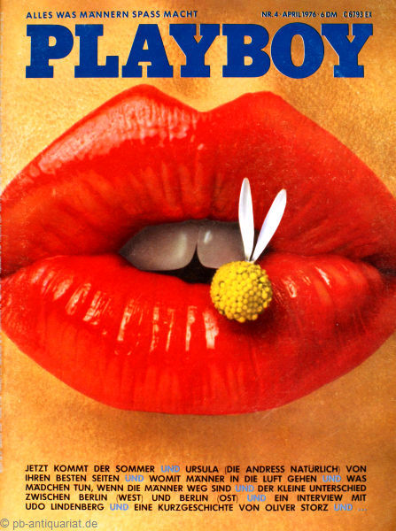 Zeitung zum 50. Geburtstag: Playboy Kuss Mund mit Gänseblümchen