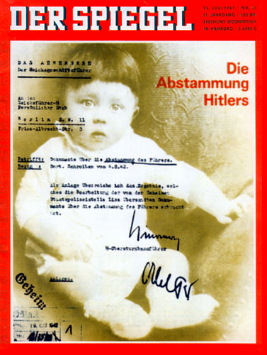 Zeitungen Nationalsozialismus: Der Spiegel Cover: Abstammung Hitlers.