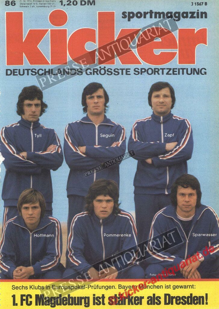 1.FC Magdeburg: Europacupsieger 1974! Kicker Sportmagazin 1974