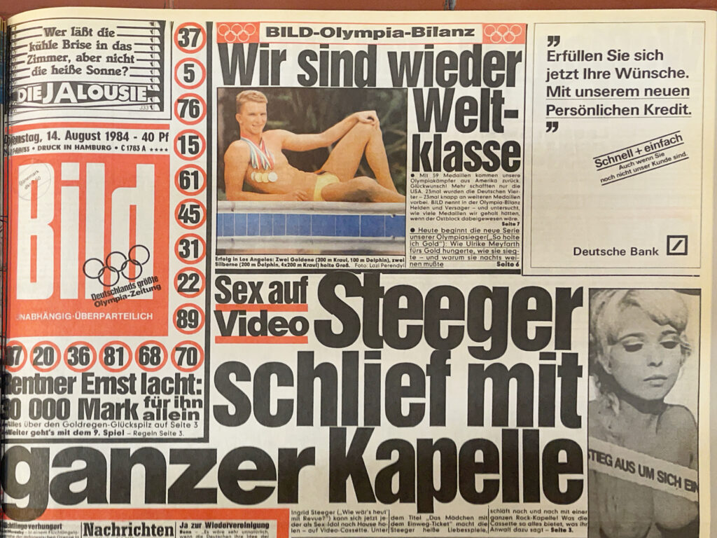 BILDZEITUNG 14. August 1984: Steeger schlief mit ganzer Kapelle