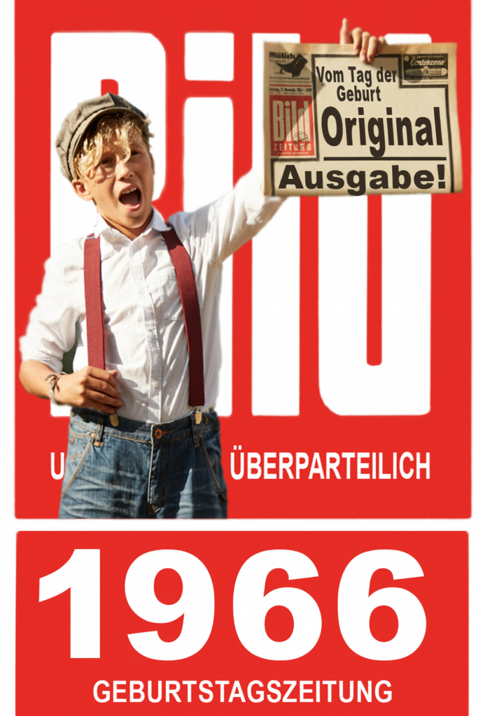 Bild Zeitung 1966: Original Ausgabe vom Tag der Geburt!