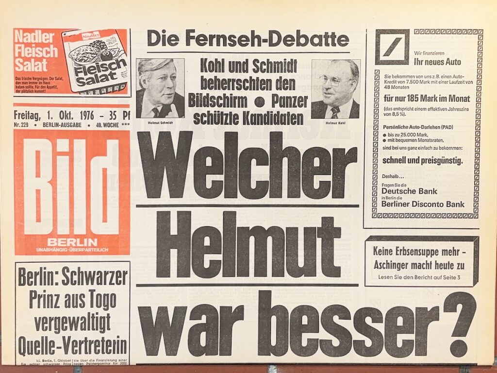 HELMUT KOHL / HELMUT SCHMIDT WAHL 1976 in derv BILD ZEITUNG