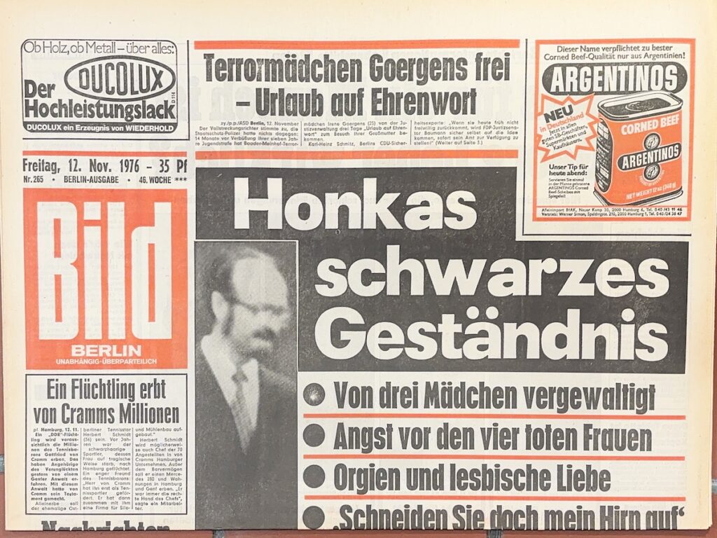 HONKAS schwarzes Geständnis DER GOLDENE HANDSCHUH