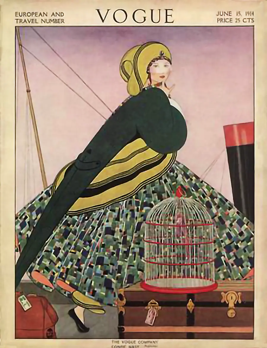 VOGUE Titelbild von 1914 mit Reise- und Sommermode der Vorkriegszeit