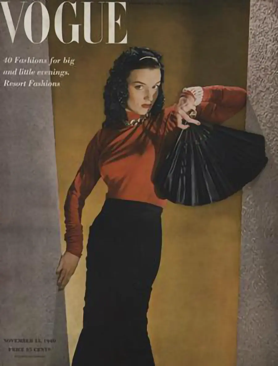 VOGUE Titelbild von 1940 mit eleganter Damenmode und stilisierter Modeillustration zu Beginn der 1940er Jahre