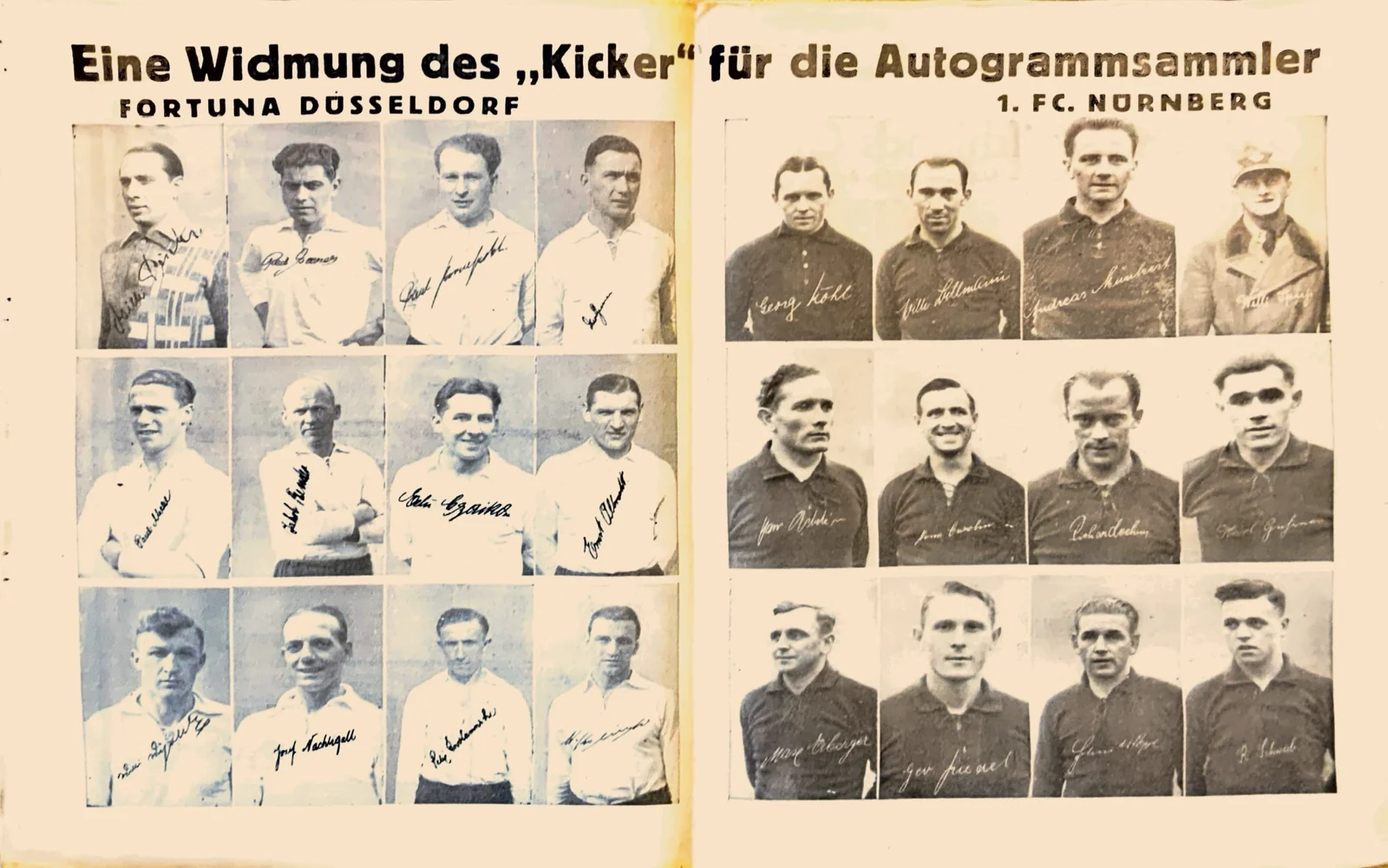 Geschenk für Fußballfan zum 90. Geburtstag – Kicker 1936 mit Fortuna Düsseldorf und 1. FC Nürnberg