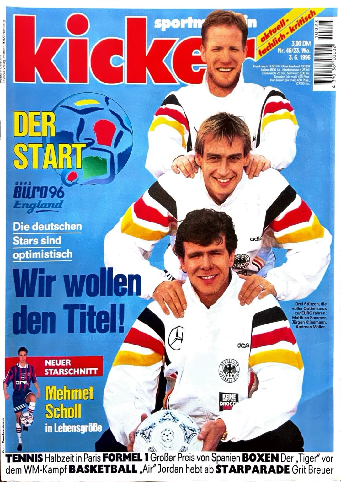 Geschenk für Fußballfan zum 30. Geburtstag – Kicker 1996 zur Europameisterschaft