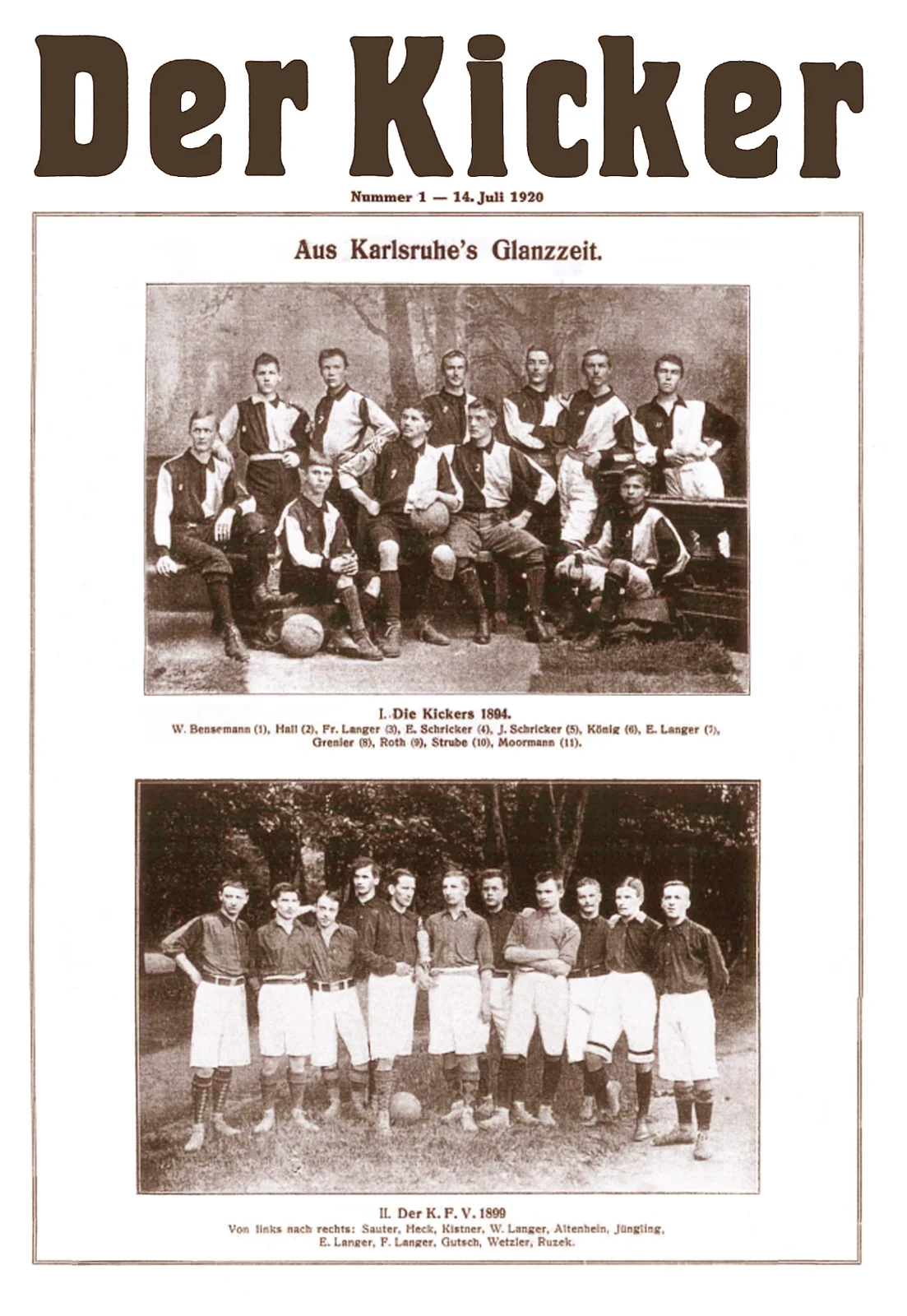 Kicker Erstausgabe Nummer 1 vom 14. Juli 1920